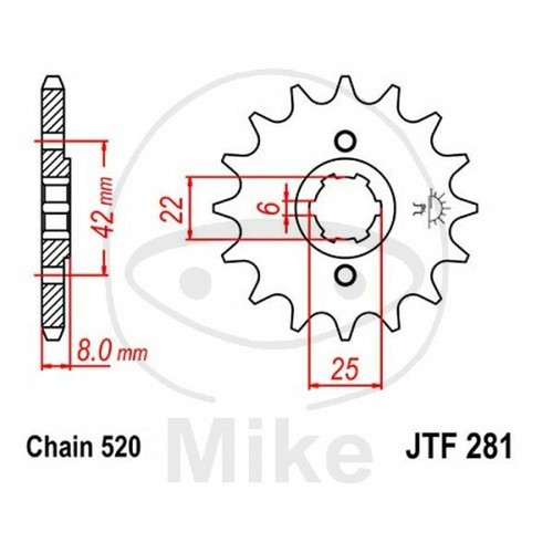 Sprocket teeth pitch 520 - 16,